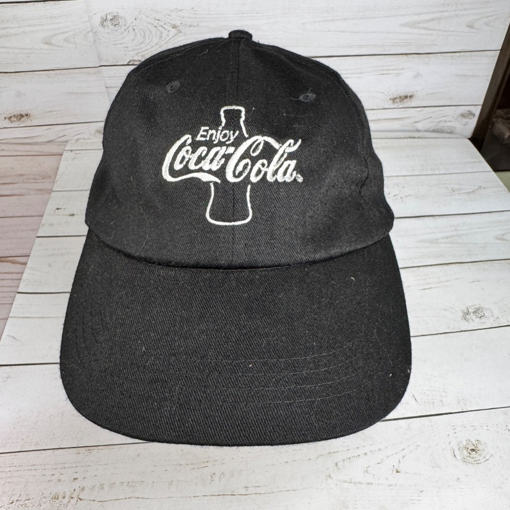 Vtg Coca-Cola Hat 2001 Minnefest‎ Odyssey Black Strapback Cap Head to Toe Promo